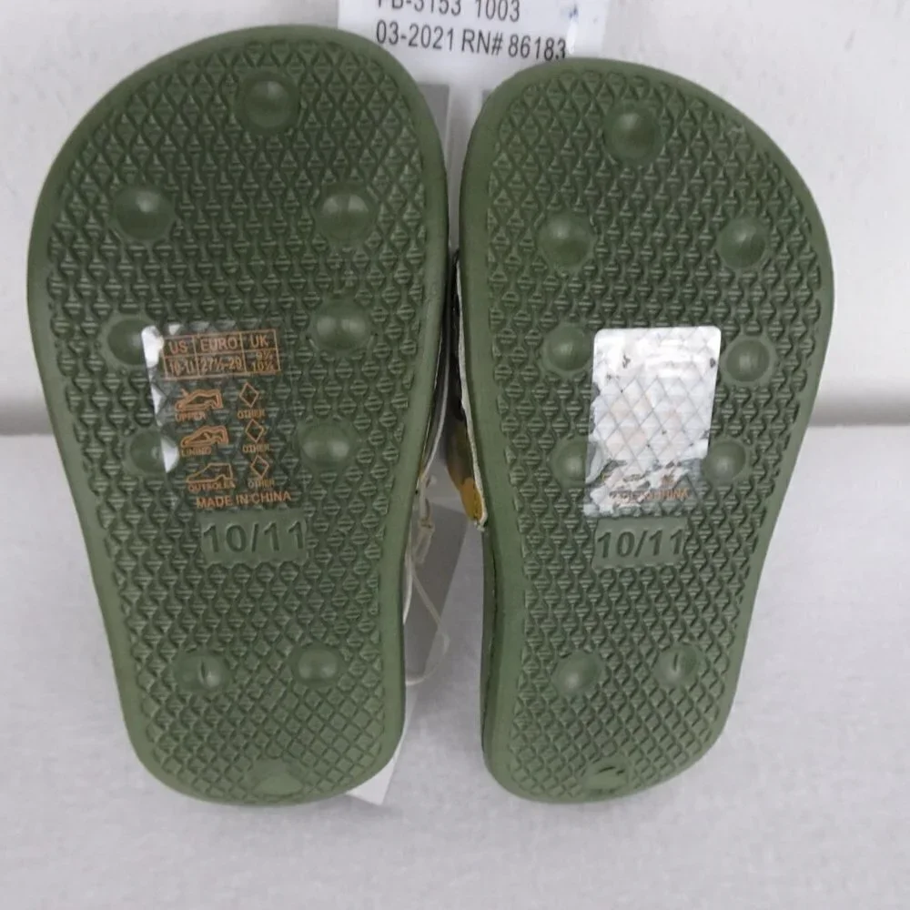 Capelli Camo Shoe Slides Sandals Slip On Green Size 10 -11 Boys Slip On